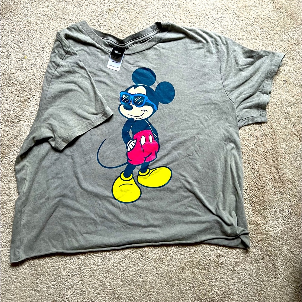 Women’s Disney Mickey Mouse Crop Top Short Sleeve XL - Vacation Shirt